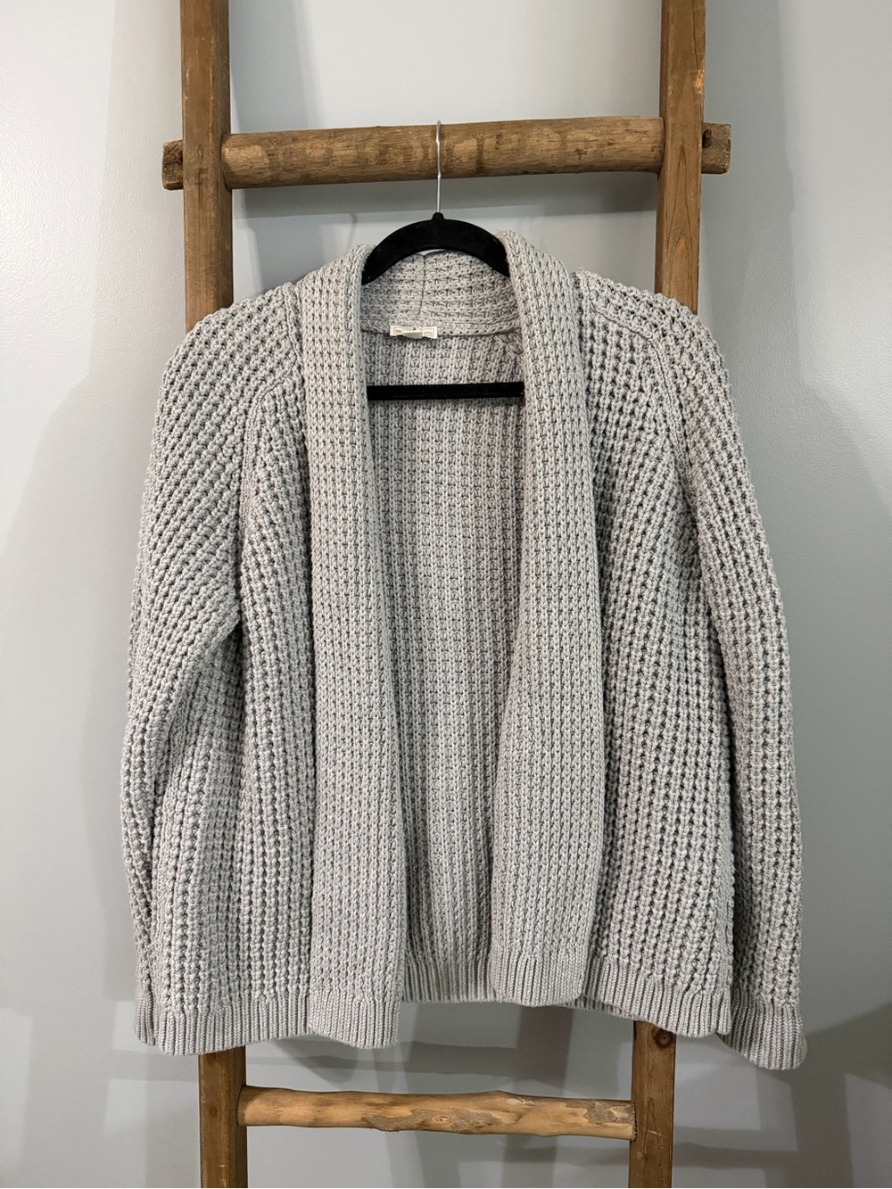 GAP Light Gray Open-Front Chunky Knit Cardigan